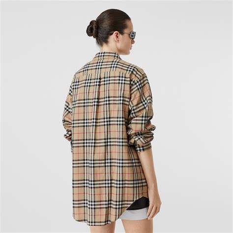 womens burberry flannel|burberry flannel shirt oversized.